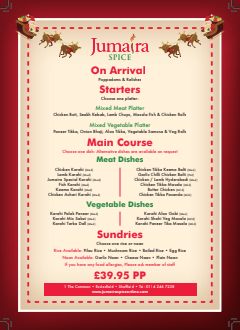 Jumaira Spice Xmas Menu A4