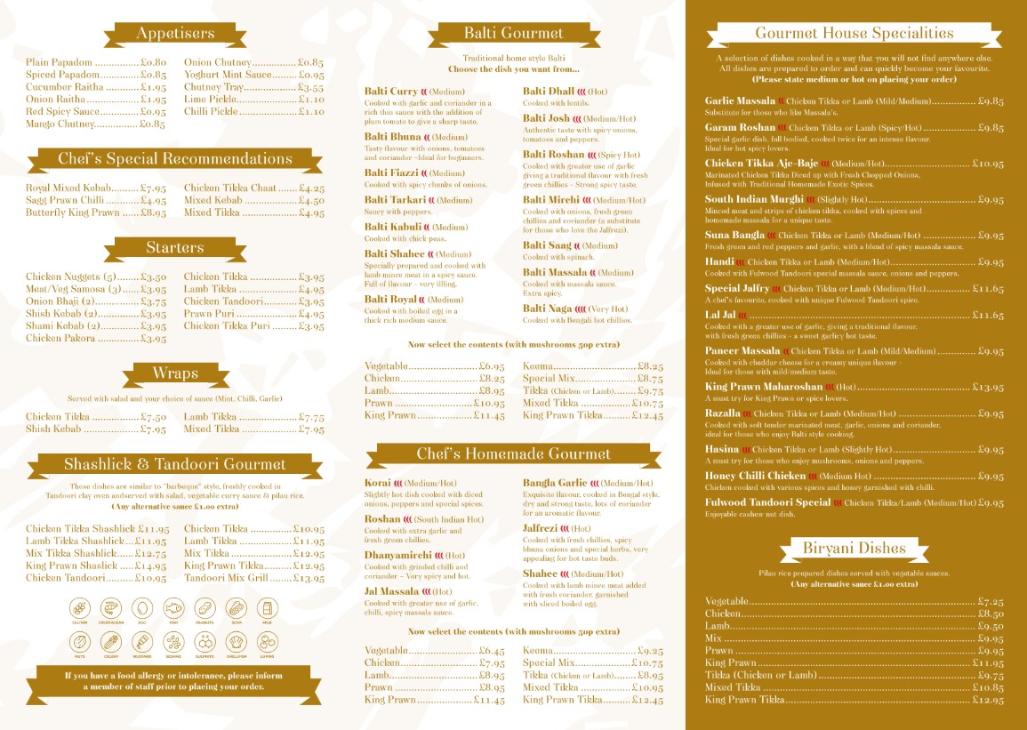 fulwood tandoori indian takeaway menu sample 2